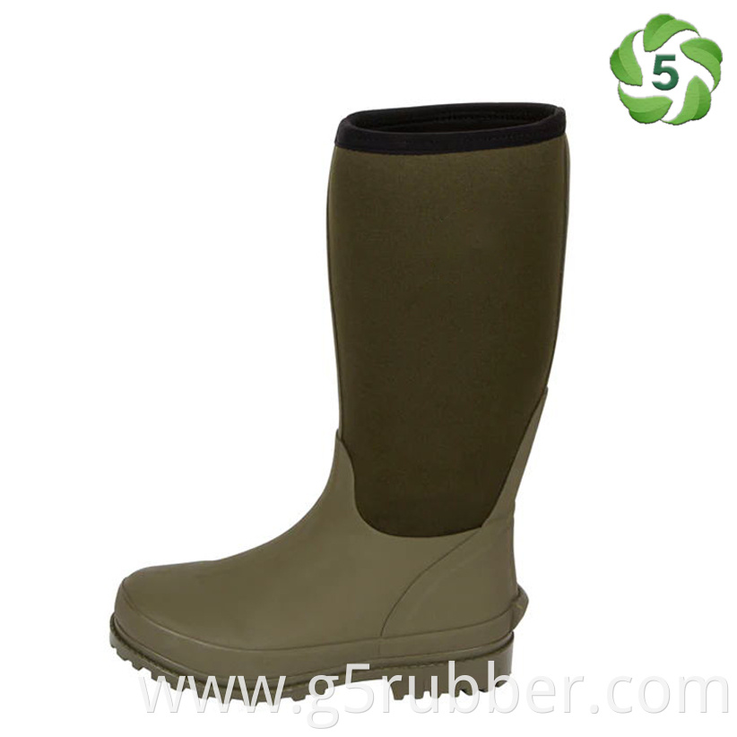 14 Inch Green Neoprene Rubber Boots